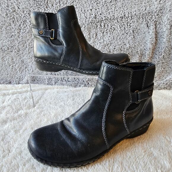 Naturalizer‎ Women's Rylen Leather Side Zip Ankle Booties Size 7N Black Comfort - Picture 1 of 8